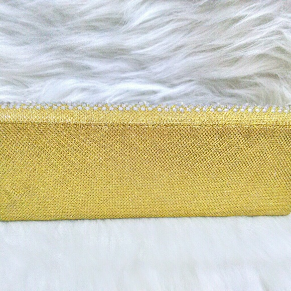 (NEW)! Gold Clutch Bag w/Silver Jewels! - Picture 3 of 8